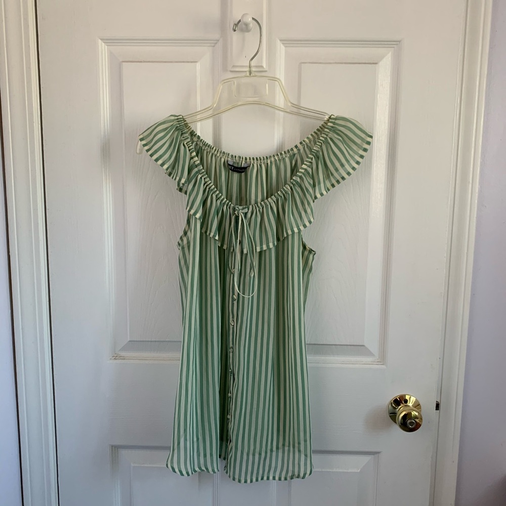 Net Collection green striped top